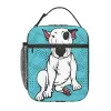 Engelse bull terrier geïsoleerde lunchtassen voor vrouwen kawaii schattige doge draagbare thermisch koeler lunch lunchbox kinderen school kinderen d0rw#