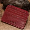 kavis Genuine Leather Mini Card Holder Small Light Women's Wallets Multifunctial Zipper Coin Purse Travel ID Credit Cardholder T6m4#