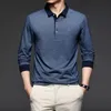 Najlepsza moda marka Mężczyzny zwykłe koszule polo dla mężczyzn Solid kolorowy projektant Długie rękawy topy męskie odzież 240320