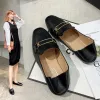 Boots Metal Oxfords Woman Flats Moccasins Square Toe Low Heels Loafers British Twist Bowknot Small Leather Shoes Women 2021