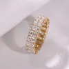 AAA GEMS 14K/ouro corte radiante noivado diamante eternidade moissanite anel para mulheres design de casamento