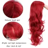 Wigs Houyan 22 inch lange golvende pruik met knal Rood haar cosplay pruik hittebestendige synthetische haarpruiken