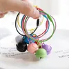 Keychains 1-5pcs Creative Candy Color Bell Keychain Colorful Painted Steel Wire Ring Student School Bag Hanging Gift Doll Decor