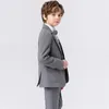 Children Spring Autumn Suit Set Boy Blazer Pants Bowtie Clothes Kids Wedding Party Performance Catwalk Show Pogray Costume 240328