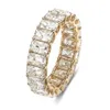 AAA GEMS 14K/ouro corte radiante noivado diamante eternidade moissanite anel para mulheres design de casamento