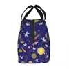 Carto Space Planet Rakieta Izolowana termiczna torba na lunch Kobiety Astraut Spaceship Przenośne pudełko na lunch dla dzieci szkolne torby z jedzeniem C573#