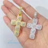 Großhandel Heißverkaufs Bling -Out VVS Moissanite Big Diamond Cross Halskette Anhänger