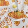 Table Cloth Round Waterproof Tablecloths Pumpkins Leaves Autumn Fall Spillproof Fabric Table Cloth Cover for Buffet Party Holiday Dinner Y240401