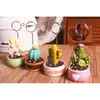 Hooks Cactus Mini Bonsai Multi- Note Clip Desktop Message Folder Business Card Clips Home Decor Accessories 2024 Supplies