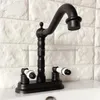 Bathroom Sink Faucets Basin Faucet Dual Hole Oil Rubbed Bronze Vanity Vessel Sinks Mixer Cold And Water Tap Deck Mount Nhg070