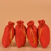 50 pezzi/lotto 10x15cm in feltro rosso sacchetto da cofanetto da colaio da golfine per pacchetti di imballaggi per imballaggi per imballaggi giocattoli all'ingrosso Q4EB##