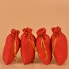 50 pz / lotto 10x15 cm Feltro rosso Panno con coulisse Borsa Halen Regalo Earphe Giocattolo Imballaggio di gioielli Borse multiuso all'ingrosso W3LN #