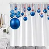 Shower Curtains Christmas Curtain Set Red Xmas Balls Fir Holidays Decor Fabric Hook Bathroom Accessories Sets