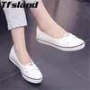 Scarpe da passeggio Tfsland Donna Tela leggera Slip-on femminile Studenti coreani della marea Set Scarpe basse con pedale Scarpe da ginnastica color caramella