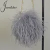 jxwatcher Designer Ostrich Feather Wallet Evening Party Handbag Women Wedding Clutch Bags Lady Fi Chain Shoulder Bag Purse K7wQ#