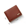 Portefeuille vintage pour hommes en cuir PU Billfold Slim Porte-carte d'identité de crédit Inserts Porte-monnaie Busin Portefeuilles courts pliables pour hommes c7Is #