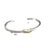 Bijoux de mode de créateurs Twisted X Bracelet Gold Charm Sliver Sterling Sier Bracelets Tressé Croix Bracelet Diamant Zircon Cadeau d'anniversaire pour les femmes