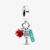 Pochodnia i znak uliczny Triple Dangle Charm Pandoras 925 Srebrny Srebrny luksusowy urok zestaw Bransoletę Making Delight Designer Naszyjnik Wisiant Oryginalna jakość pudełka Najwyższa jakość