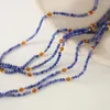 Kettingen Sterrenhemel Natuursteen Blauw-ader Handgemaakte Kralen DIY Kraagketting Titanium Staal Vergulde Gouden Damesketting