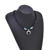 Ketten Böhmische Ethnische Perlenkette Metall Mond Anhänger Halskette Damen Party Schmuck Geschenke