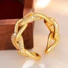 Cluster Rings Men/Women Chunky Chain Opening Gold Color Bling CZ Modern Fashion Par Anniversary Presentuttalande smycken