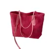 Shoulder Bags Simple Tote Corduroy Fashionable Commuter Bag Large Capacity Retro Handbag