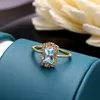 Lamoon Vintage Natural Topaz Rings Gemstone Ring Blue Topaz 925 Sterling Silver K Gold Plated Wedding Wedding Engainge for Women RI190240327