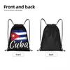 cuba Cuban Havana Flag Drawstring Backpack Women Men Sport Gym Sackpack Foldable Cuban Patriotic Training Bag Sack T7SH#