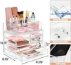 Storage Boxes Sorbus 3 Piece Acrylic Makeup Organizer Set - Vanity Countertop Cosmetics And Jewelry Case Display With 5 Easy Glide