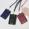 Porta carte con zip personalizzato con lettere iniziali in pelle di mucca, modello in coccodrillo, con cerniera in pelle, cordino, portamonete da donna W7cN #