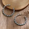 Dangle Brincos Banhado A Metal Turquesa Boho Chic Hoop Set Vintage Circle Statement Jóias Para Mulheres Casamento