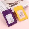 Faux Leather ID Badge Card Holder Zipper Card Cover Bag Coin Purse Busin Card Case With Neck Lanyard 07sq#