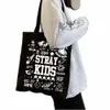 Populaire coréen Straykids 5 étoiles Kpop Sac en toile Sacs à main Album de musique Midnights Sac à bandoulière Boutique Fans c7NH #