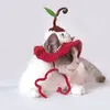 Vestuário para cães macio e confortável chapéu para animais de estimação laço de malha para vestido cosplay tamanho ajustável capa de cabeça gatos cães pogal viagem