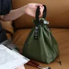 lunch Bag Canvas Drawstring Thermal Insulati and Cold Storage High Capacity Cam Student Office Worker c99W#