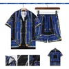 Mens Dress Shirt Blue Sail Rope Buckle Printed Designer Shirt Set Luxury Shirt Short Sleeve Two Piece Set Fashion Casual Designer Short Shirt Hawaii Shirt M-3xl Yyg