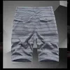 Men's Shorts Striped Summer Casual Short Men Safari Style Mid-waist Knee Length Straight Pure Cotton Breathable Clothing