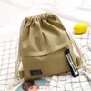 Canvas DrawString ryggsäck Fi School Gym Dragstring Bag Casual String Knapsack School Back Pack For Teenage Women P5CF#