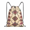 moroccan Berber Rug Boho Style Drawstring Bag Women Men Lightweight Antique Bohemian Geometric Sports Gym Storage Backpack q206#