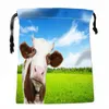 new Custom cow Bags Custom drawstring Bags Printed gift bags 18*22cm Compri Type P49k#