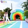 Gratis Express 6,5x4,5m evenement decoratieve opblaasbare regenboogboog luchtgeblazen cartoon ingang decoratie te koop speelgoed sport