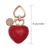 Portachiavi A0NF Portachiavi con ciondolo a cuore Cinghie per cellulari a forma di amore Borsa con strass unica Gioielli con ciondolo alla moda per telefono