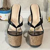 Sandalen Ronticool Handgemaakte Vrouwen Zomer Muilezels Slippers Wiggen Hakken Ronde Neus Mooie Zwarte Casual Schoenen US Plus Size 5 -15