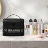 Bolsas cosméticas de viaje bolso de maquillaje de doble capa transparente Mesh Kit Portable Wag Bag 2023 Nuevo A81B#