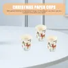 Disposable Cups Straws 10 Pcs Christmas Party Cup Children's Theme Tableware Paper Water Container Mugs Holder For Drinking Cutlery