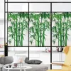 Window Stickers Glass Frosted Bamboo Pattern Self-Adhesive Anti Glare Opaque Flower Bathroom Film