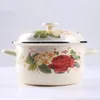 Enamel Cooking Pots Casserole Stew Pot Set Cooking Cood Pot Soup Pot Milk Pot 16/18/20/22/24cm Kitchenware 240327