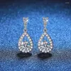 Boucles d'oreilles E127 Lefei mode classique blanc 0.5 Moissanite exquis design goutte d'eau boucle d'oreille pour charme femmes argent 925 bijoux de fête