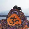 Blankets Square Mandala Blanket Fashion Custom Yoga Vintage Ornament Floral Om Ohm