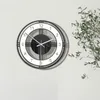 Väggklockor Creative Clock Stylish Mute Hushåll hängande bambu svartvitt för dekor